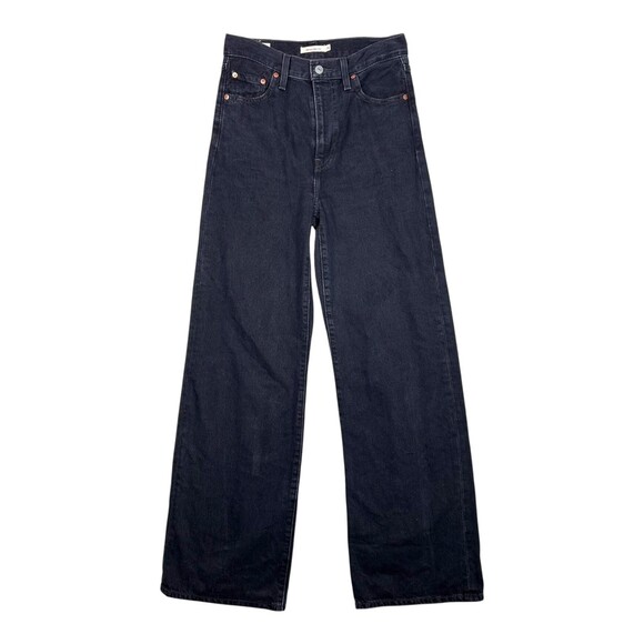 Levi's Ribcage Wide Leg - Black Denim - Picture 1 of 15